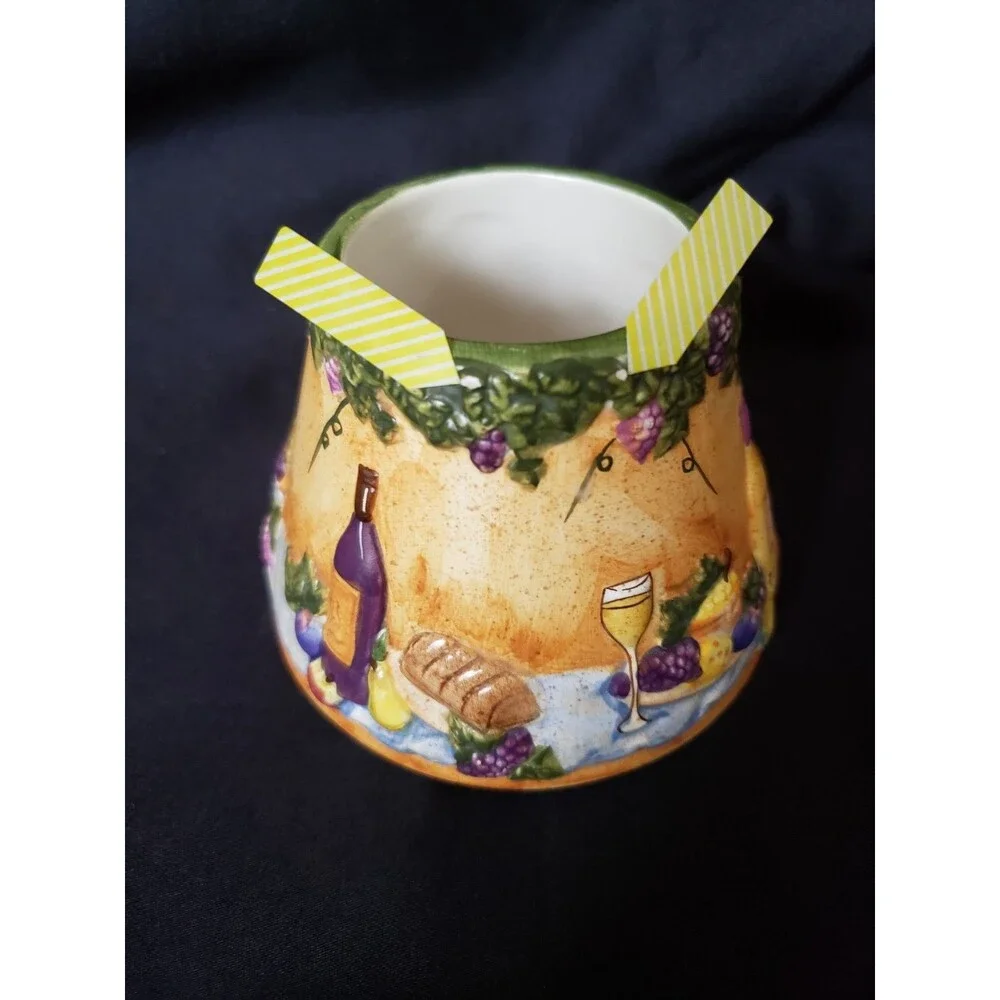 Yankee Candle Small  JAR CANDLE SHADE Wine, Fruit & Cheese Themed